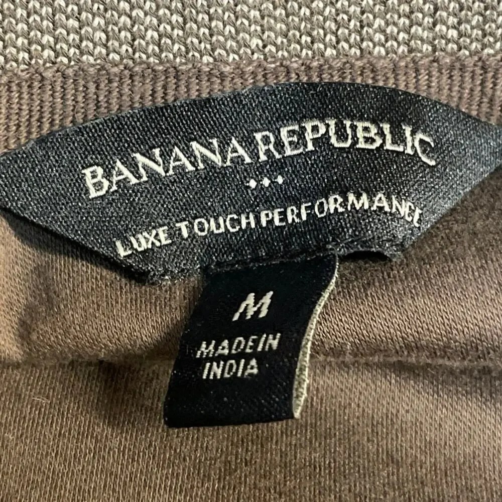 Banana Republic Luxe Touch Performance Mens Brown Short Sleeve Polo Shirt Size M